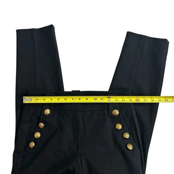 White House Black Market Black Skinny Pants with Gold Buttons - Picture 5 of 8